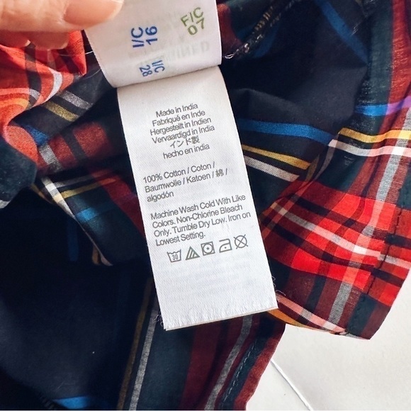 NEW J.Crew Scalloped Tie Neck Stewart Tartan Plaid Poplin Shirt - Picture 8 of 9